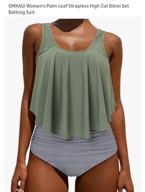 Omkagi Women’s XXL Palm Leaf Bikini Set NWOT